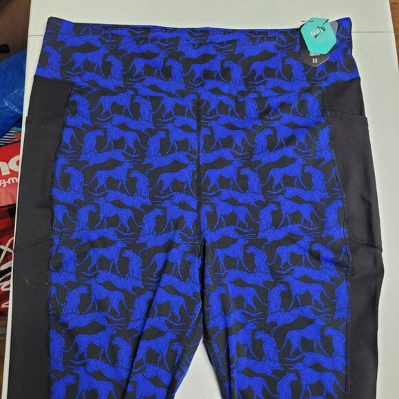 Lularoe Rise Athletic Leggings Cheetah Workout Womens Plus Size 3X Blue Exercise - Picture 3 of 6